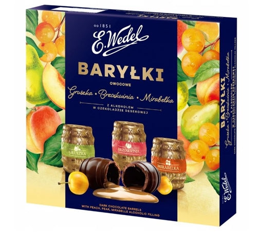 Wedel - Barylki Chocolates with Peach, Pear, and Mirabelle (Owocowe)