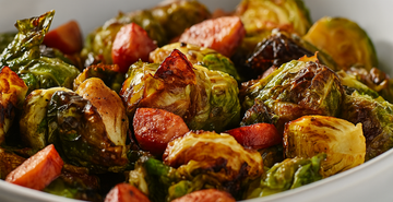 Roasted Brussels Sprouts with Smoked Polish Kielbasa