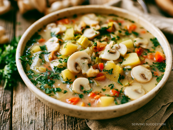 Proste Historie - Mushroom Soup with Barley (Zupa Pieczarkowa z Pietruszka)