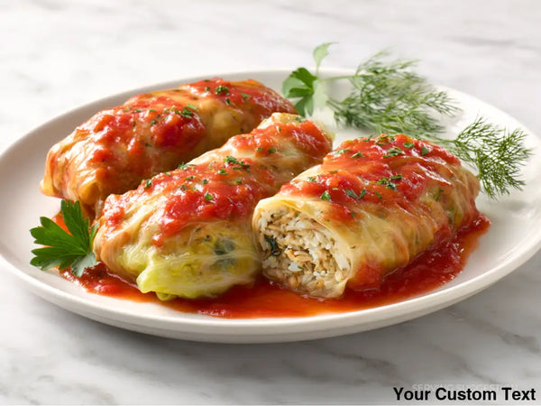 Rice and Mushroom Stuffed Cabbage w/Tomato Sauce - 3 Rolls (Gołąbki) Christmas Bestsellers