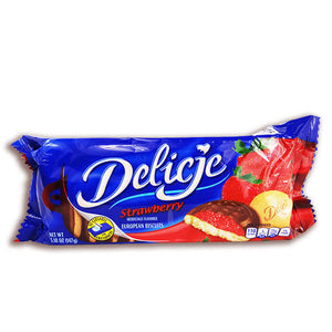 Delicje - Soft Biscuits Topped with Chocolate - Strawberry - Polana