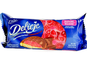 Delicje - Soft Biscuits Topped with Chocolate - Raspberry - Polana